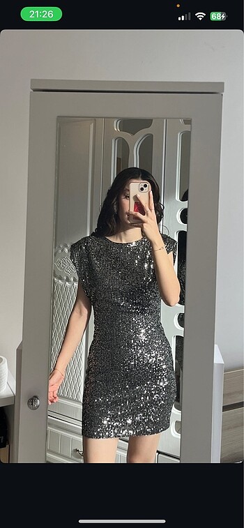 36 beden parıltılı zara muadili elbise