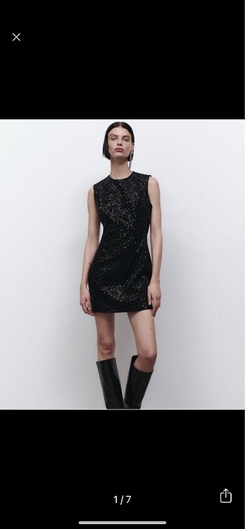 ZARA KISA PAYETLİ ELBİSE