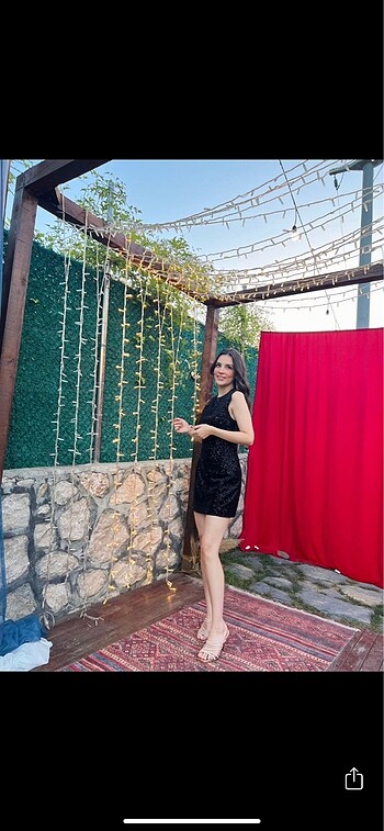 s Beden ZARA KISA PAYETLİ ELBİSE