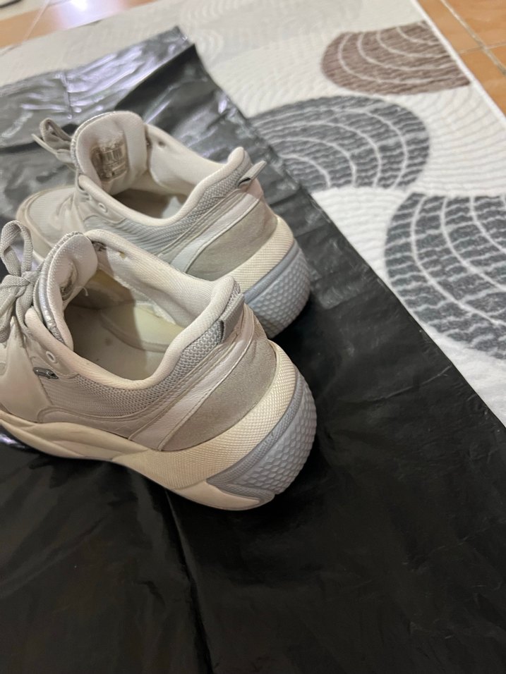 Gri Beyaz Bağcıklı Platform Spor Ayakkabı - Görsel 2