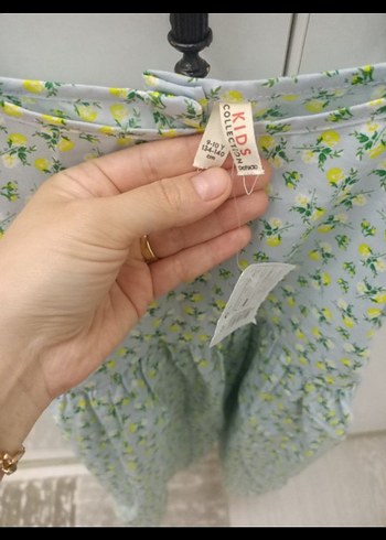 9 Yaş Beden Kolsuz Yeşil Bohem Kız Çocuk Elbise