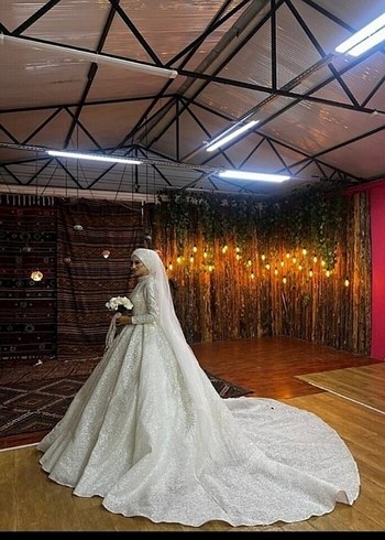 Klasik Elegan Beyaz Prenses Gelinlik