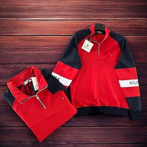 Tommy Hilfiger Yarım Fermuar Erkek Sweat