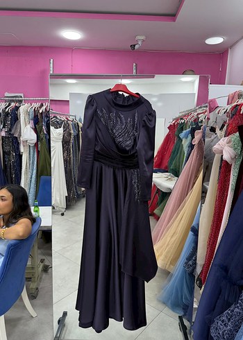 Mürdüm drapeli salaş tesettür abiye