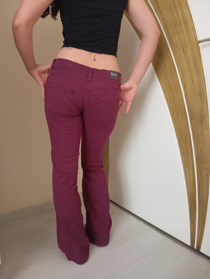 Bordo Süet Kadın Midi Pantolon - Görsel 2