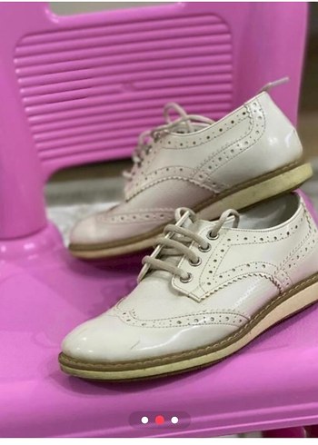 Beyaz Erkek Çocuk Bağcıklı Özel Ayakkabı - Görsel 2