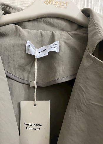 Bej Düğmeli Midi Keten Trençkot salaş model 40 bedenle uyumludur - Görsel 3