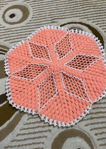 Pembe Nakışlı Renkli Banyo Paspası - Görsel 3