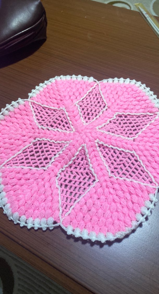 Pembe Nakışlı Renkli Banyo Paspası - Görsel 2