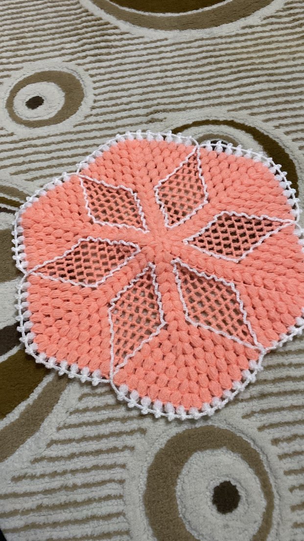 Pembe Nakışlı Renkli Banyo Paspası - Görsel 3