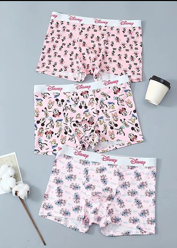 Disney Renkli Desenli pembe erkek boxer 3tane