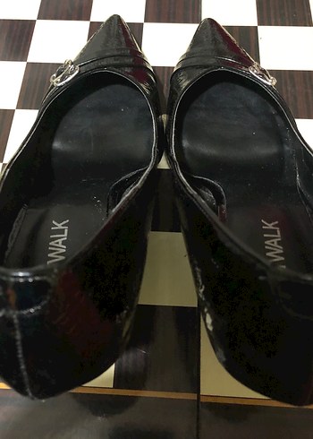 Siyah Yılan Desenli Tokalı Kadın Stiletto - Görsel 4