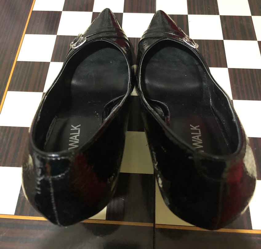 Siyah Yılan Desenli Tokalı Kadın Stiletto - Görsel 4