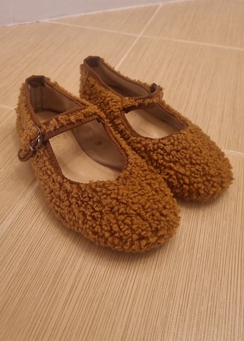 Kahverengi Yünlü Kadın Dolgu Topuklu Babet - Görsel 2