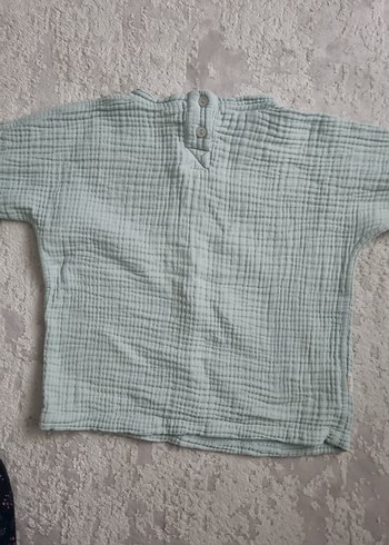 unisex Çocuk yesil Keten Rahat Takım - Görsel 3