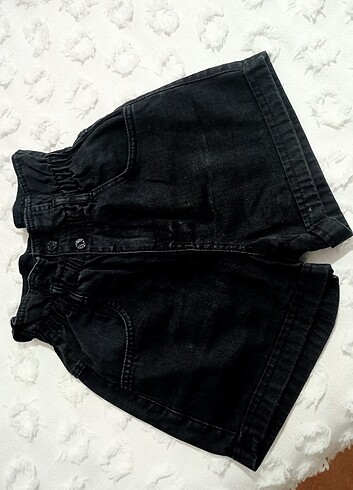 Bel lastikli denim şort