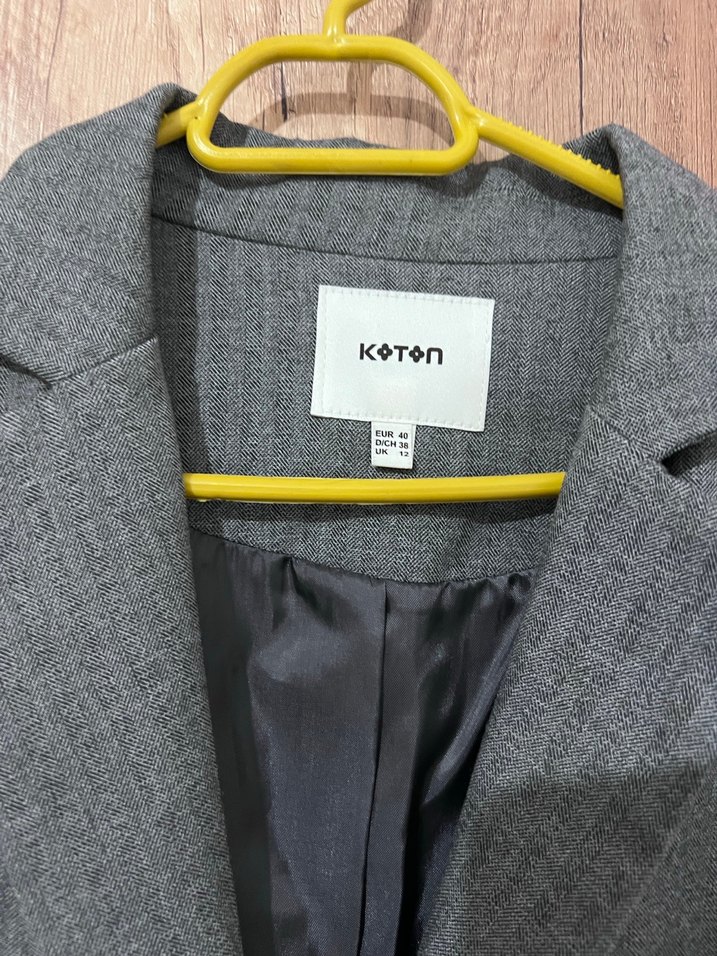 Gri Kuşaklı  koton Kadın Yelek - Görsel 2