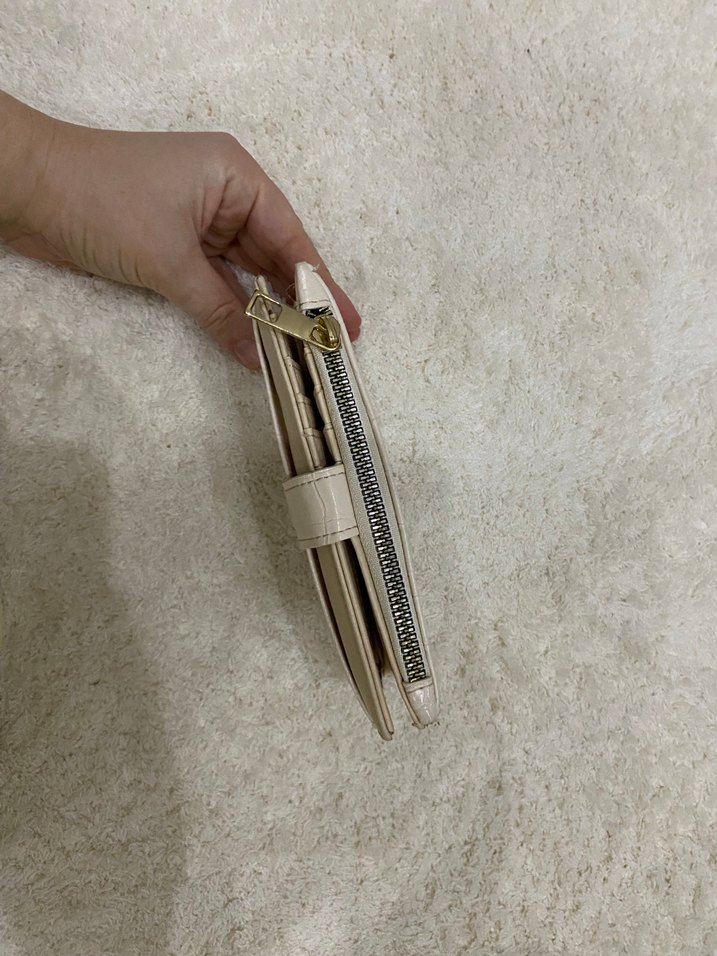 Beyaz Deri Yılan Desenli Kadın Cüzdan - Görsel 2