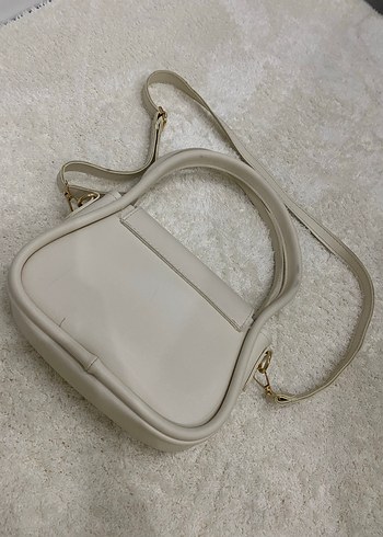 Beyaz Minimalist Deri Kadın Çanta - Görsel 3