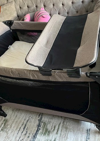 Gri Katlanabilir Oyun Parkı Beşik