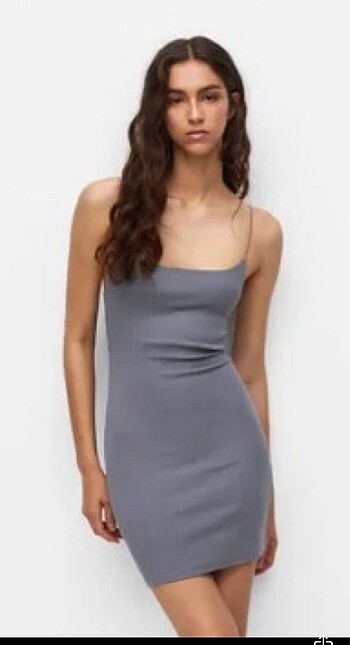 Pull and Bear Pull bear askılı mini dar elbise