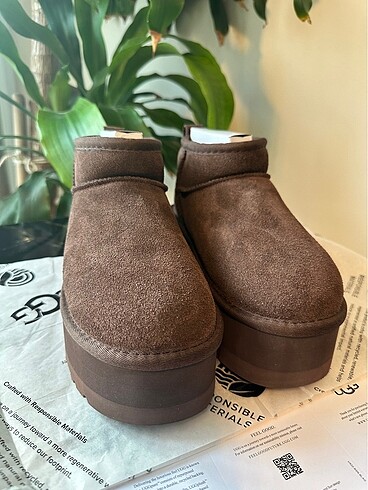 38 Beden kahverengi Renk UGG Womens Ultra Mini Classic Brown 36-37-38-39-40 Orjinal Fatur
