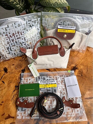 Beden ten rengi Renk Longchamp Le Pliage Pouch XS Krem