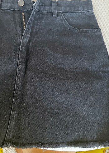 m Beden Siyah Denim Mini Etek