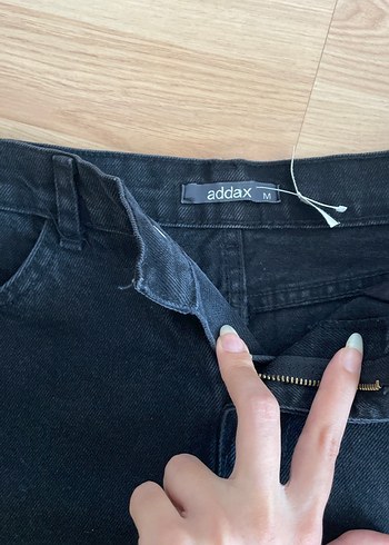 Addax Siyah Denim Mini Etek
