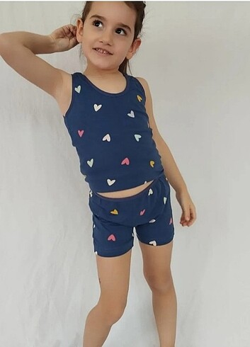 5-12 yaş kız erkek çocuk şortlu külotlu takım