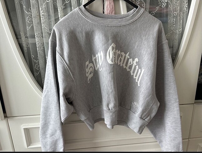 pull&bear gri sweatshirt