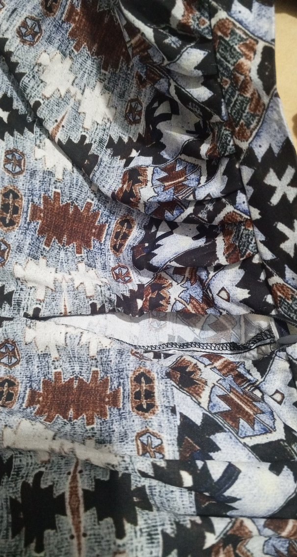 Düğmeli Mavi Batik Desenli kadin etegi - Görsel 3