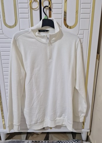 LC Waikiki Ekru Yarim Fermuarli Rahat Sweatshirt