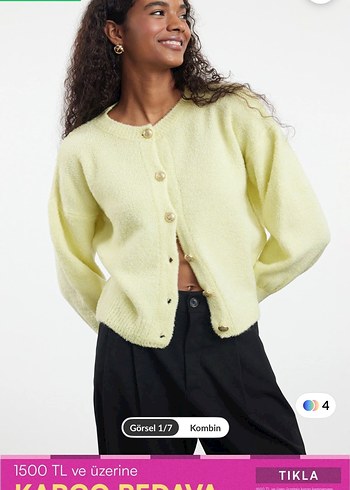 Kadın Hırka Sarı - Görsel 2