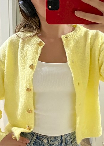 Kadın Hırka Sarı - Görsel 4