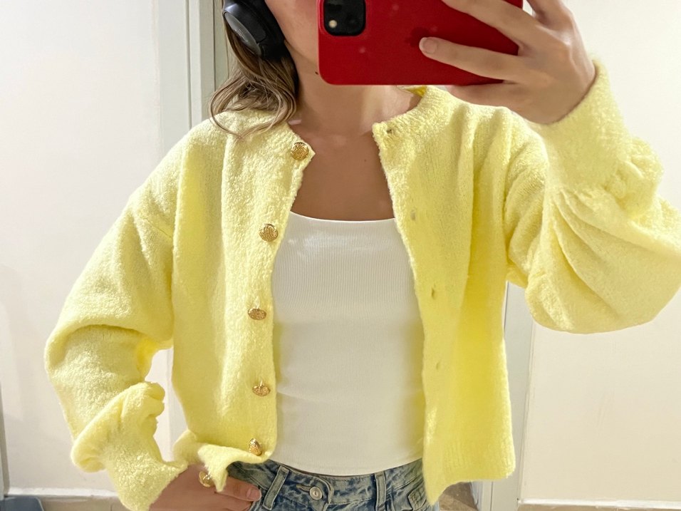 Kadın Hırka Sarı - Görsel 4