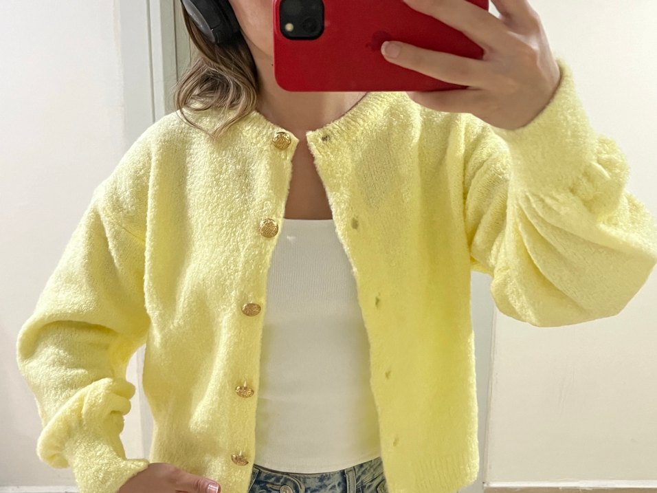 Kadın Hırka Sarı - Görsel 3