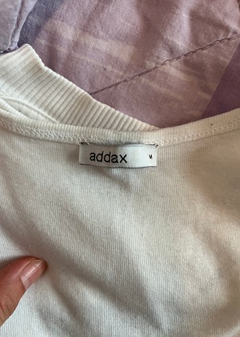 Addax Beyaz Baskılı Kadın Tişört