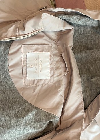 Açık pembe Yüksek Yakalı Rahat Kesim Kadın Ceket - Görsel 3