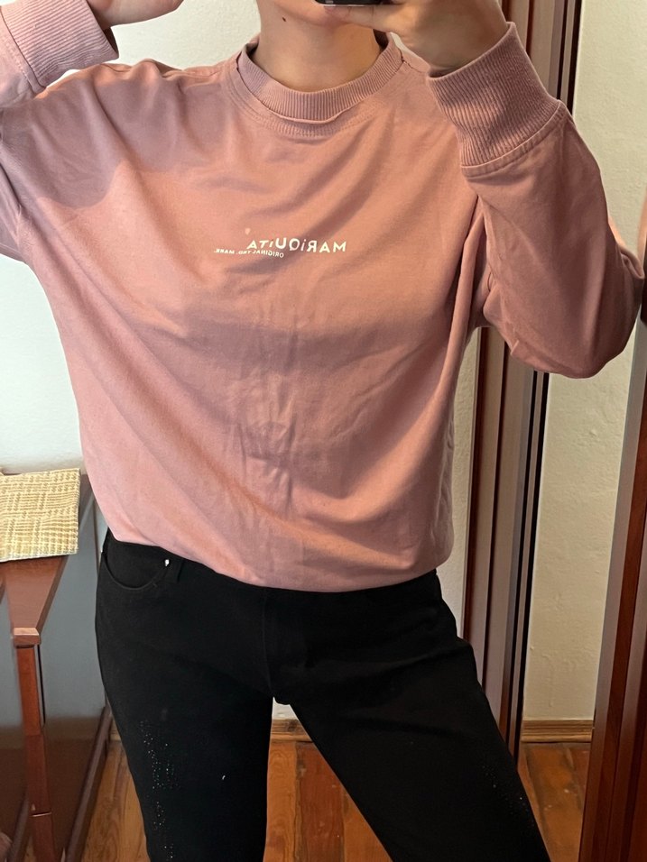 Pembe Baskılı Kadın Sweatshirt - Görsel 2