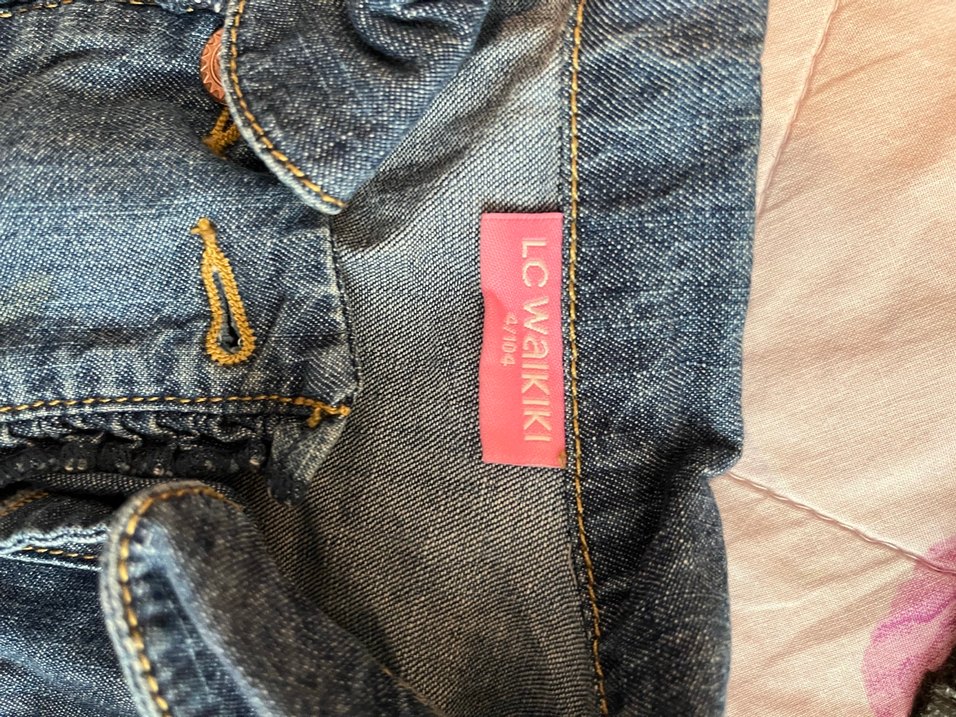 Nakışlı Koyu Mavi Kız Kot Elbise - Görsel 2