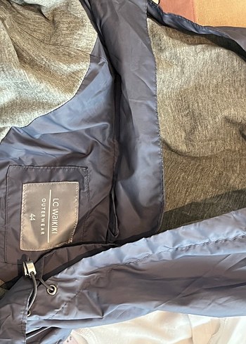 Mavi Midi Kadın Ceket, Yüksek Yakalı, Rahat Kesim - Görsel 4