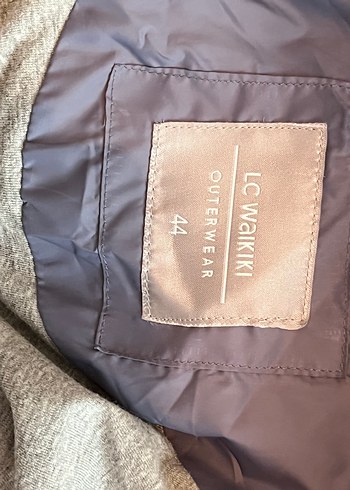 Mavi Midi Kadın Ceket, Yüksek Yakalı, Rahat Kesim - Görsel 3