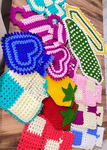 Renkli Örgü Banyo lifleri - Görsel 2