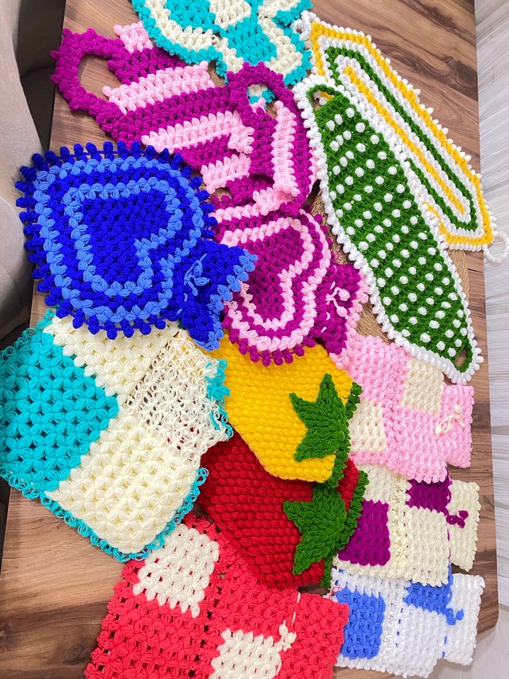 Renkli Örgü Banyo lifleri - Görsel 2