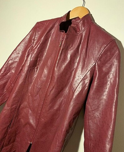 American Vintage Bordo deri vintage çeket