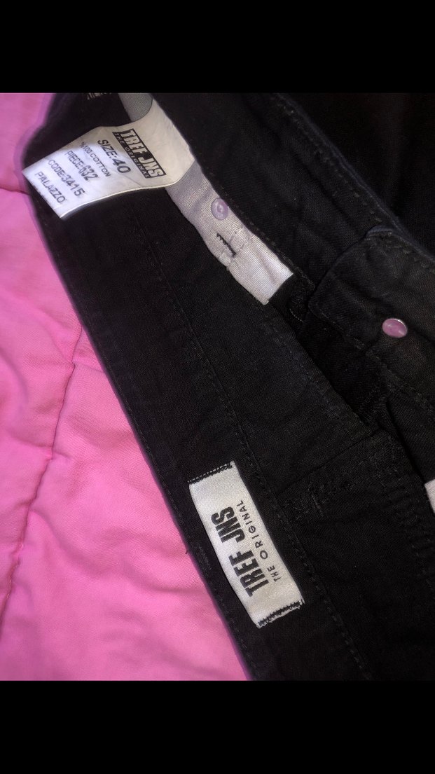 Düğmeli Siyah Denim Mini Etek - Görsel 2