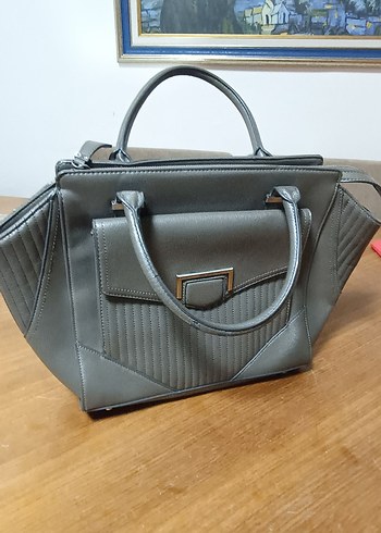 Ninewest marka Gri Deri Kadın El Çantası - Görsel 3