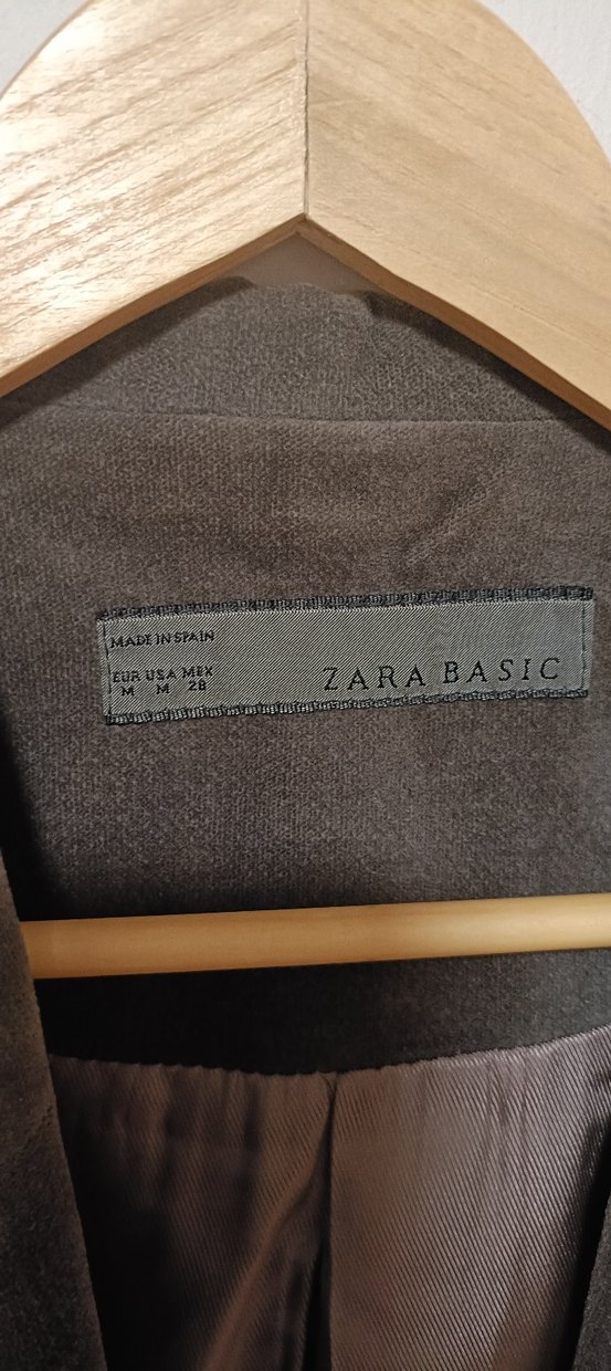 Zara marka Düğmeli Kahverengi Süet Kadın Blazer - Görsel 2