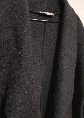 Kadın Siyah Midi Yün Palto - Görsel 3